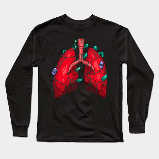 Human’s lungs in plants Long Sleeve T-Shirt by Izzzzman